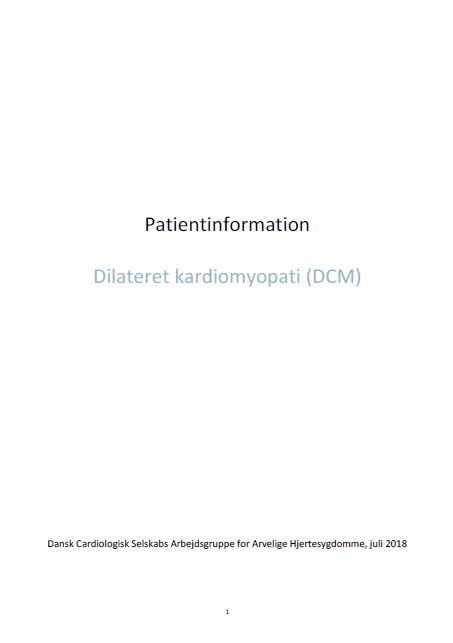 Patientinformation Dilateret kardiomyopati (DCM)