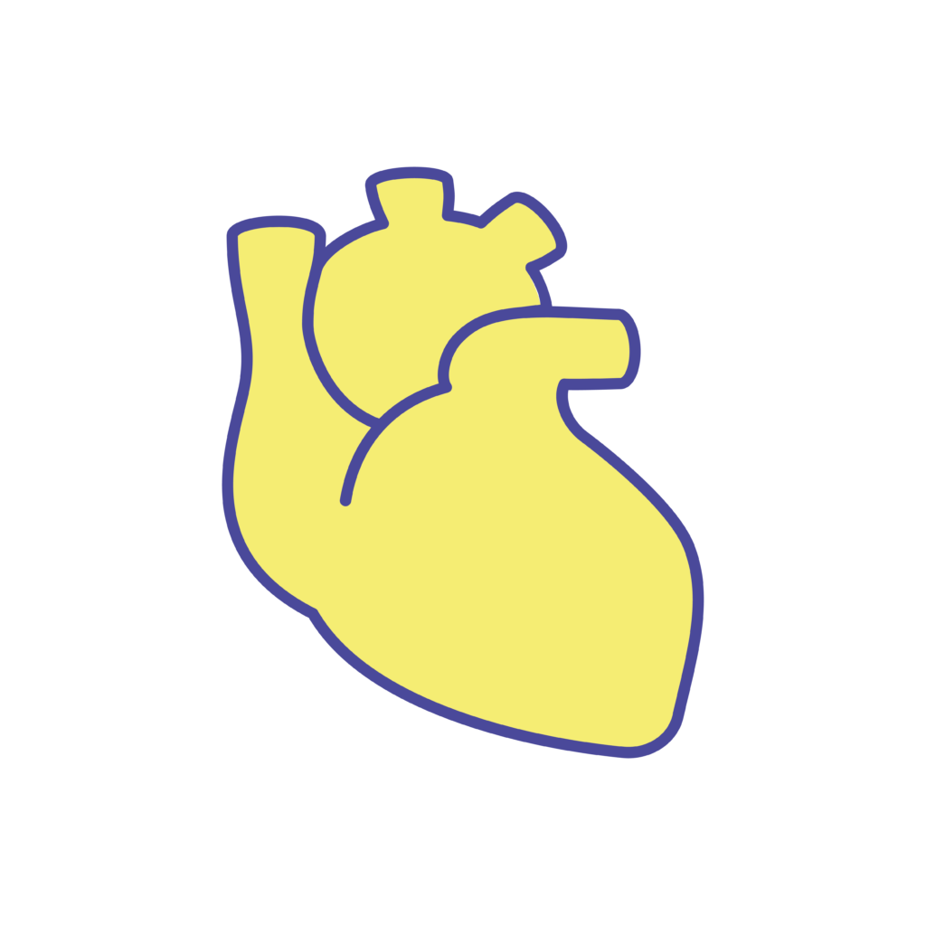 hjertet i gul farve